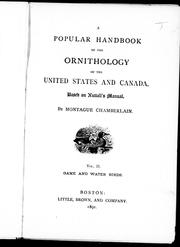 Cover of: A popular handbook of the ornithology of the United States and Canada: based on Nuttall's Manual