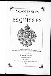 Cover of: Monographies et esquisses