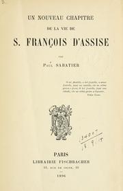 Cover of: nouveau chapitre de la vie de S. François d'Assise.