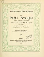 Un précurseur d'Omar Khayyam by Amad ibn 'Abd Allh, Ab al-'Ala al-Ma'arr
