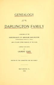 Cover of: Genealogy of the Darlington Family by Gilbert Cope