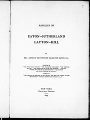 Cover of: Families of Eaton-Sutherland, Layton-Hill