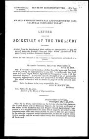 Cover of: Awards under Hudson's Bay and Puget Sound Agricultural Companies' treaty: letter from the secretary of the treasury inclosing a letter from the secretary of state asking an appropriation to pay the awards under the Hudson's Bay and Puget Sound Agricultural Companies' treaty with Her Britannic Majesty.