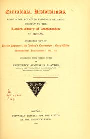 Cover of: Genealogia Bedfordiensis by Frederick Augustus) (Page-Turner