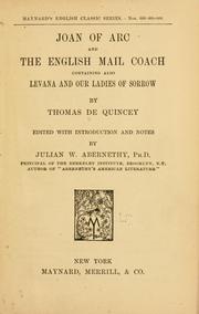 Cover of: Joan of Arc and The English mail coach