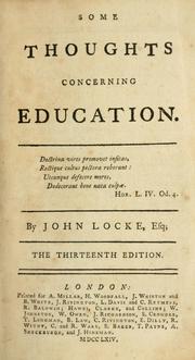 Cover of: Some thoughts concerning education by John Locke