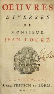 Cover of: Oeuvres diverses de Monsieur Jean Locke.