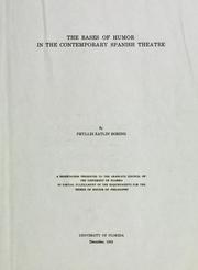 Cover of: bases of humor in the contemporary Spanish theatre