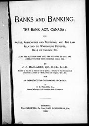 Cover of: Banks and banking by J. J. MacLaren