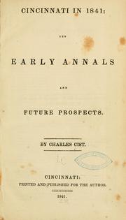 Cover of: Cincinnati in 1841 by Charles Cist