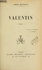Cover of: Valentin, roman.