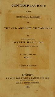 Cover of: Contemplations on the historical passages of the Old and New Testaments.