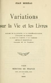 Cover of: Variations sur la vie et les livres. by Jean Moréas