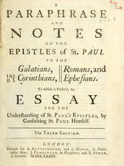 Cover of: A paraphrase and notes on the Epistles of St. Paul to the Galatians, I & II Corinthians, Romans, and Ephesians by John Locke