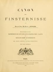 Cover of: Canon der Finsternisse by Oppolzer, Theodor Ritter von