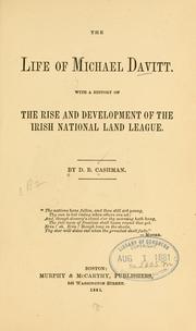 Cover of: The life of Michael Davitt. by D. B. Cashman