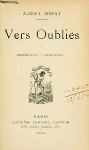 Cover of: Vers oubliés. by Albert Mérat