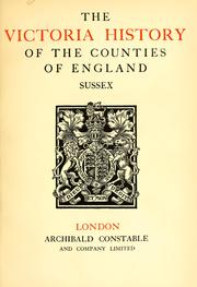 Cover of: The Victoria history of the county of Sussex