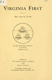 Cover of: Virginia first