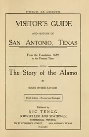 Cover of: Visitor's guide and history of San Antonio, Texas by Henry Ryder- Taylor