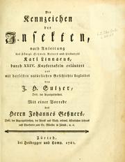 Cover of: Die Kennzeichen der Insekten by J. H. Sulzer