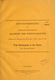 Cover of: Vom Christentum in der Persis.