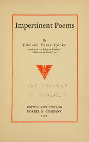 Cover of: Impertinent poems | Cooke, Edmund Vance
