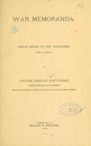 Cover of: War memoranda.: Cheat river to the Tennessee, 1861-1862