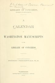 Cover of: calendar of Washington manuscripts in the Library of Congress.