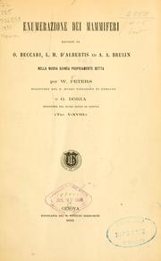 Cover of: Enumerazione dei mammiferi by Odoardo Beccari