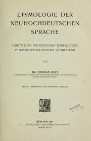 Cover of: Etymologie der neuhochdeutschen Sprache by Herman Hirt