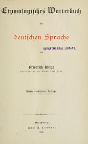Cover of: Etymologisches Wörterbuch der deutschen Sprache. by Friedrich Kluge