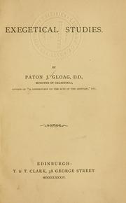 Cover of: Exegetical studies