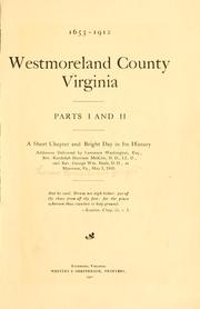Cover of: Westmoreland County, Virginia by T. R. B. Wright