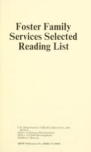 Cover of: Foster family services selected reading list.