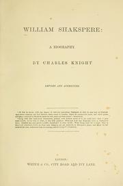 Cover of: William Shakspere: a biography.