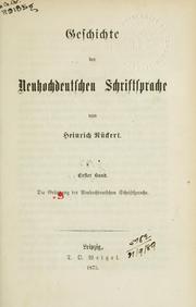 Cover of: Geschichte der neuhochdeutschen Schriftspache.