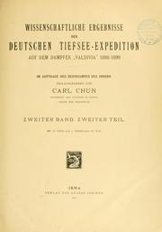 Cover of: Wissenschaftliche Ergebnisse der Deutschen Tiefsee-Expedition auf dem Dampfer "Valdivia" 1898-1899. by Im Auftrage des Reichsamtes des Innern hrsg. von Carl Chun [et al.]
