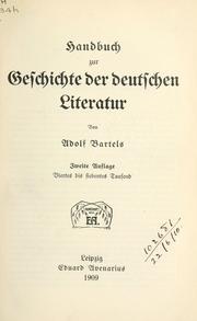 Cover of: Handbuch zur Geschichte der deutschen Literatur.