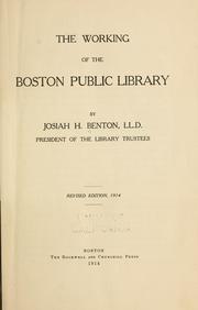 Cover of: working of the Boston public library
