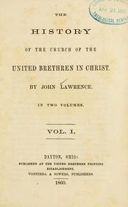Cover of: The history of the church of the United Brethren in Christ.