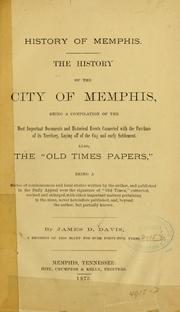 Cover of: History of Memphis