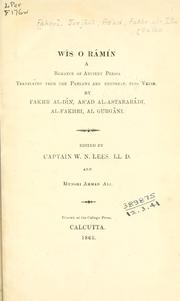 Cover of: Wís o rámín by Fakhr, Jurjn As'ad, Fakhr ul-Dn, called.