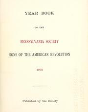 Cover of: Year book of the Pennsylvania Society, Sons of the American Revolution