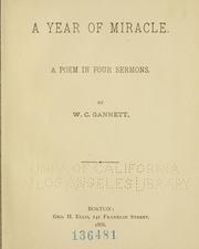 Cover of: year of miracle.: A poem in four sermons.
