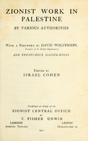 Cover of: Zionist work in Palestine by Israel Cohen