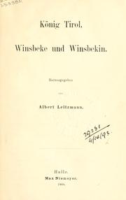 Cover of: König Tirol: Winsbeke und Winsbekin.