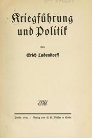 Cover of: Kriegfuhrung und politik
