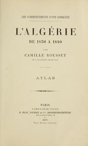 Cover of: Algérie de 1830 à 1840.