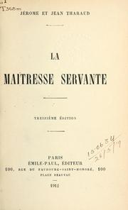 Cover of: maîtresse servante.